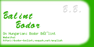 balint bodor business card